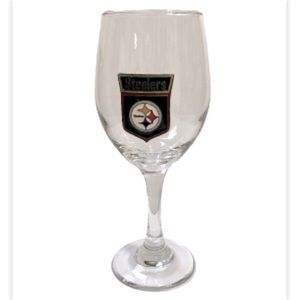 Pittsburgh STEELERS 2006 Metal Enameled Stem Wine Glass NFL Football 8.25 inches